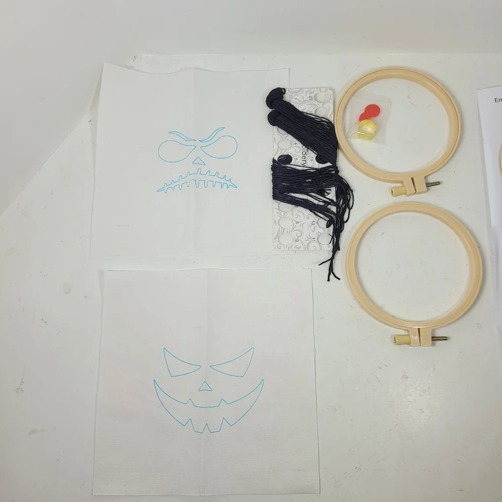 Halloween Embroidery DIY Kit with Hoops - Picture 2 of 16
